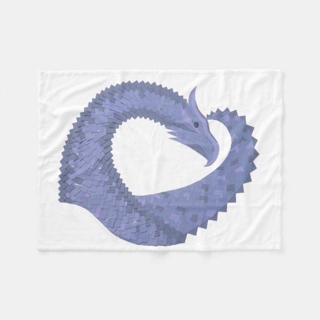 Cobertor De Velo Dragão de cinza azul em branco (Frente (Horizontal))