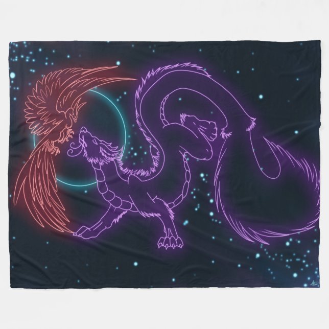Cobertor De Velo Dragão Fleece Blanket (Frente (Horizontal))