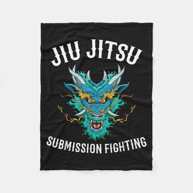 Cobertor De Velo Dragão Jiu Jitsu Brasileiro e Grappling (Frente)