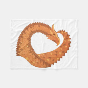 Cobertor De Velo Dragão laranja queimado em branco