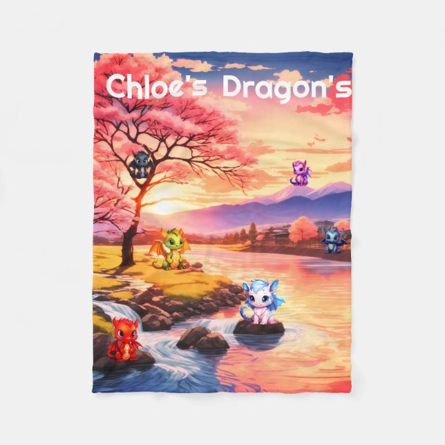 Cobertor De Velo Dragão Personalizado (Frente)