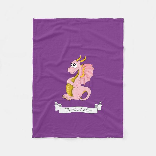 Cobertor De Velo Dragão rosa desenho animado (Frente)