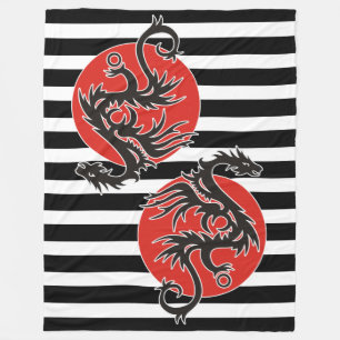 Cobertor De Velo Dragão Sol - preto vermelho branco + suas ideias