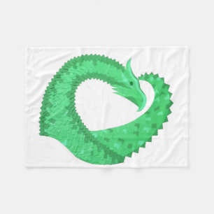 Cobertor De Velo Dragão verde no branco