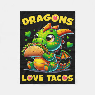 Cobertor De Velo Dragões Amam Tacos Fofo Cinco De Maio Comida Mexic