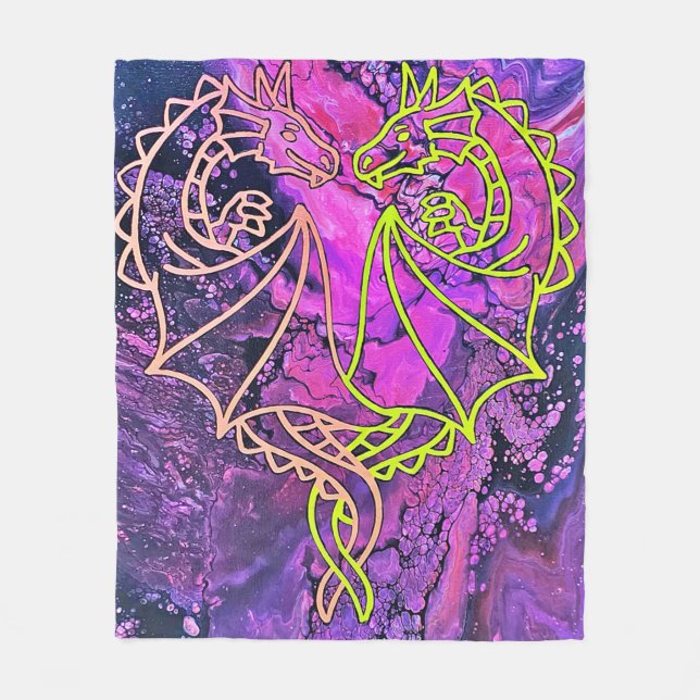 Cobertor De Velo Dragões Interligados (Frente)