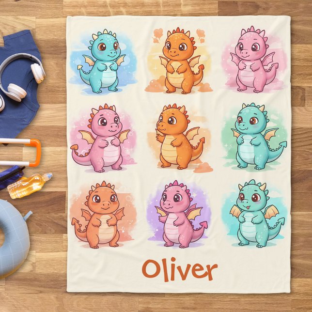 Cobertor De Velo Dragões para Bebês Reproduzidos Personalizados (Criador carregado)