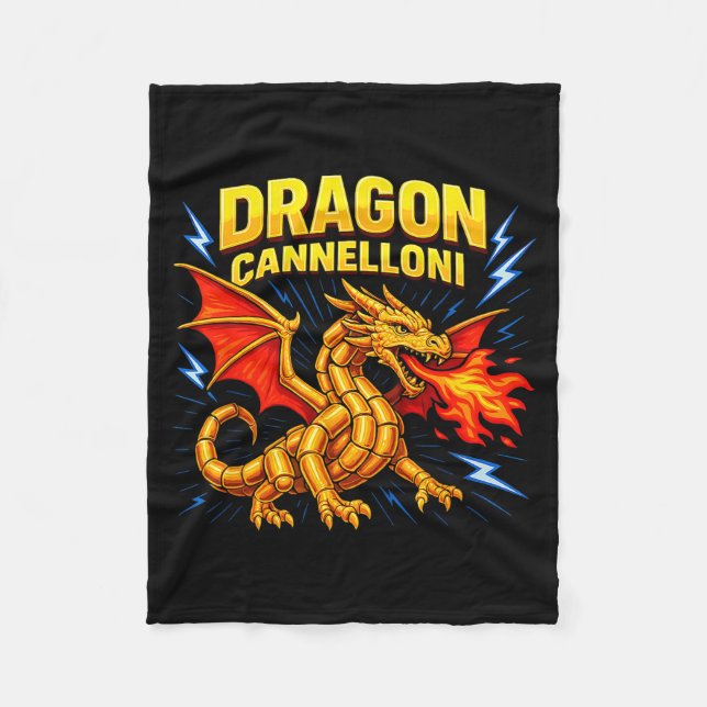 Cobertor De Velo Dragon Cannelloni Funny Italian Food Pun Gift  (Frente)