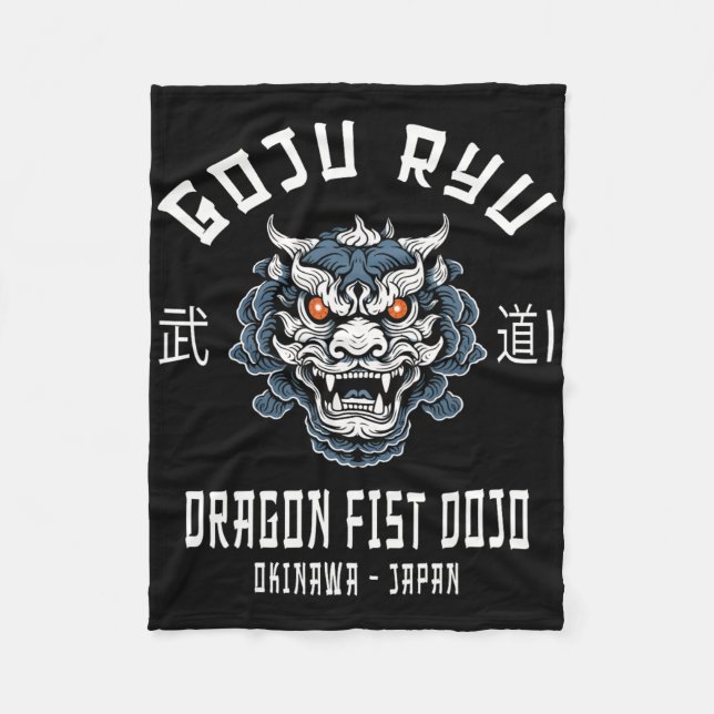 Cobertor De Velo Dragon Fist Dojo Goju Ryu Caratê  (Frente)