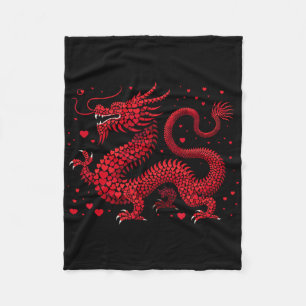 Cobertor De Velo Dragon Hearts Feliz Ano Novo Chinês 2024 Valentin