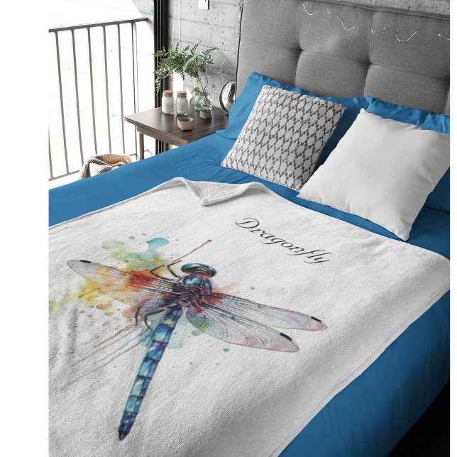 Cobertor De Velo Dragonfly Colorida personalizável (Criador carregado)