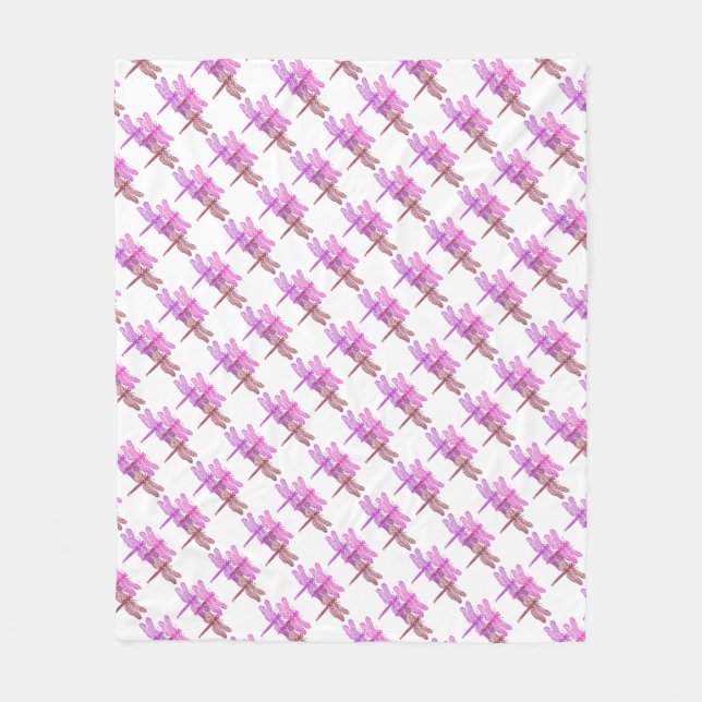 Cobertor De Velo Dragonfly Violets Fleece Blanket (Frente)