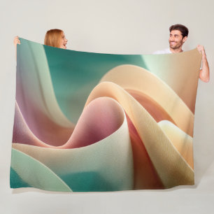 Cobertor De Velo Drapeados Abstratos com Fluxo de Gradiente Pastel