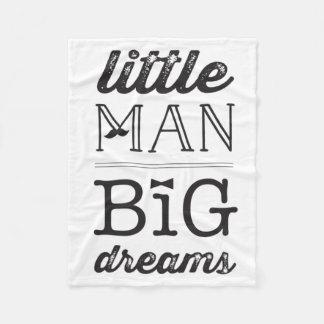 Cobertor De Velo Dream Big Little Man Mustache BowTie Baby Blanket