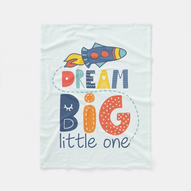 Cobertor De Velo Dream Big Little One Rocket (Frente)