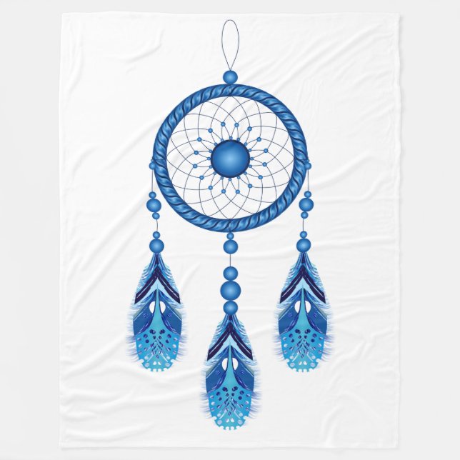 COBERTOR DE VELO DREAM CATCHER EM AZUL (Frente)