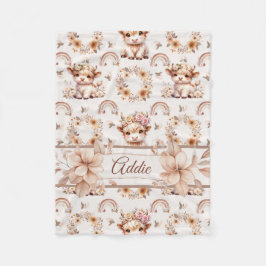 Cobertor De Velo Dreamy Boho Highland Cow Nursery