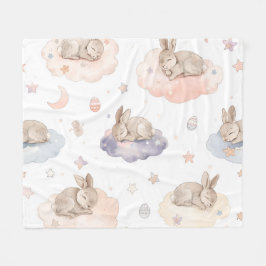 Cobertor De Velo Dreamy Bunny Clouds Baby Blanket | Sleeping Bunny