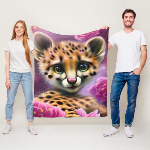 Cobertor De Velo Dreamy Eyed Baby Cheetah