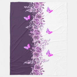 Cobertor De Velo Dreamy Purple Petal Butterfly Snuggle Blanket