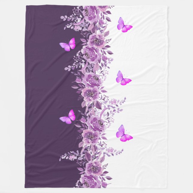 Cobertor De Velo Dreamy Purple Petal Butterfly Snuggle Blanket (Frente)