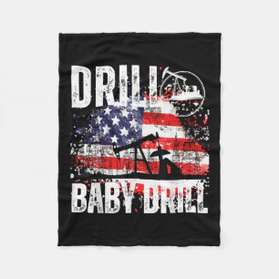 Cobertor De Velo Drill Baby Drill Oilfield American Flag Drilli