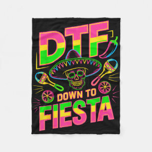 Cobertor De Velo Dtf até a festa crânio engraçado mexicano para cin