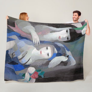 Cobertor De Velo Duas Dama e Dove, Marie Laurencin