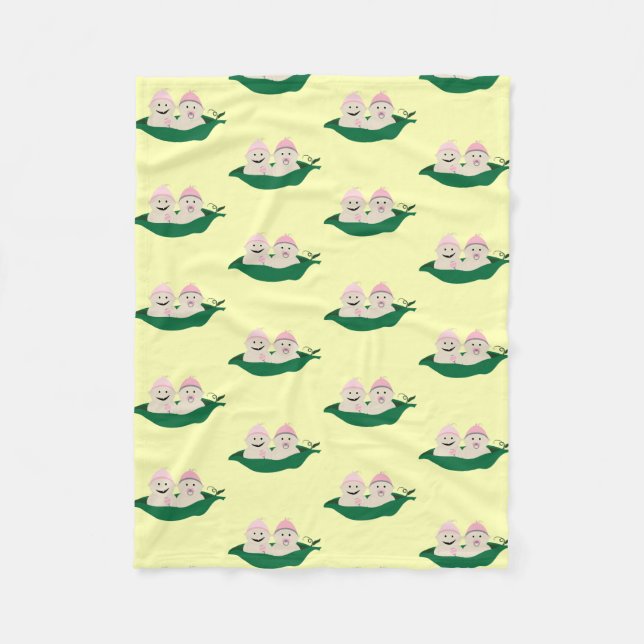 Cobertor De Velo Duas ervilhas em um vagem juntam os bebés (Frente)