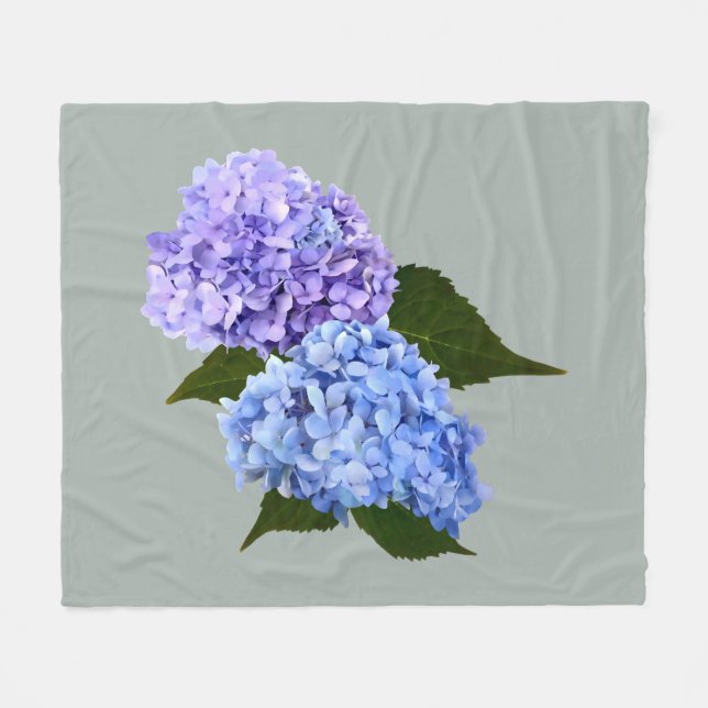 Cobertor De Velo Duas Lavandas Hydrangea e Azul (Frente (Horizontal))