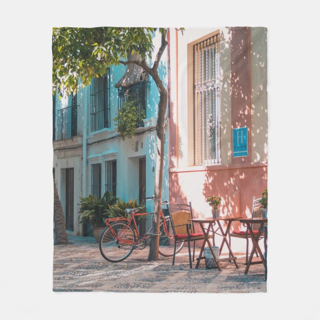 Cobertor De Velo Duas mesas marrons lá fora (Frente)