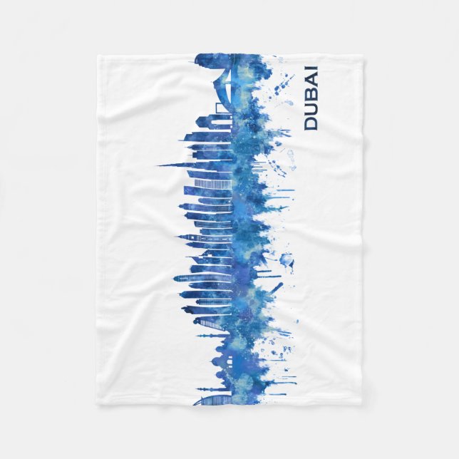 Cobertor De Velo Dubai UAE Skyline Blue (Frente)