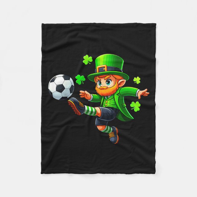 Cobertor De Velo Duende Irlandês Engraçado Futebol St Patricks Home (Frente)