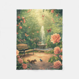 Cobertor De Velo Duftender Rosengarten mit Springbrunnen
