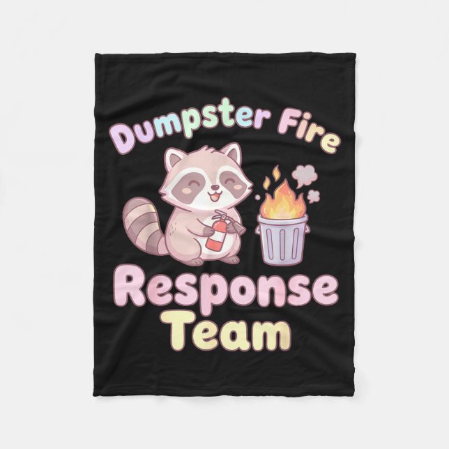 Cobertor De Velo Dumpster Fire Resnse Team Raccoon Kawaii  (Frente)