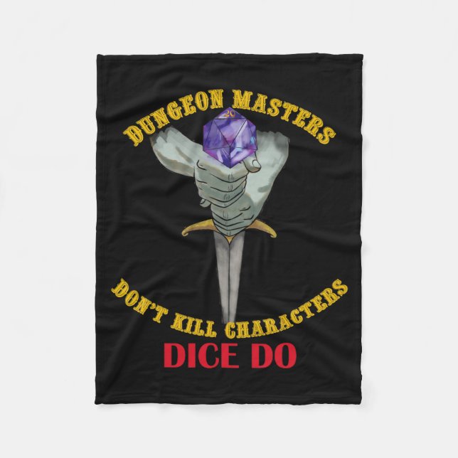 Cobertor De Velo Dungeon Masters Dont Kill Characters Dice Do  (Frente)
