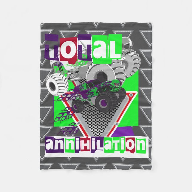 Cobertor De Velo duro de crianças de caminhão legal (Frente)