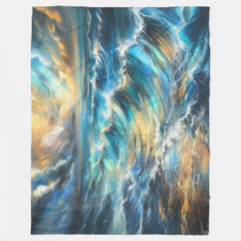 Cobertor De Velo Duro Pastel Desenho Ondas De Tempestade