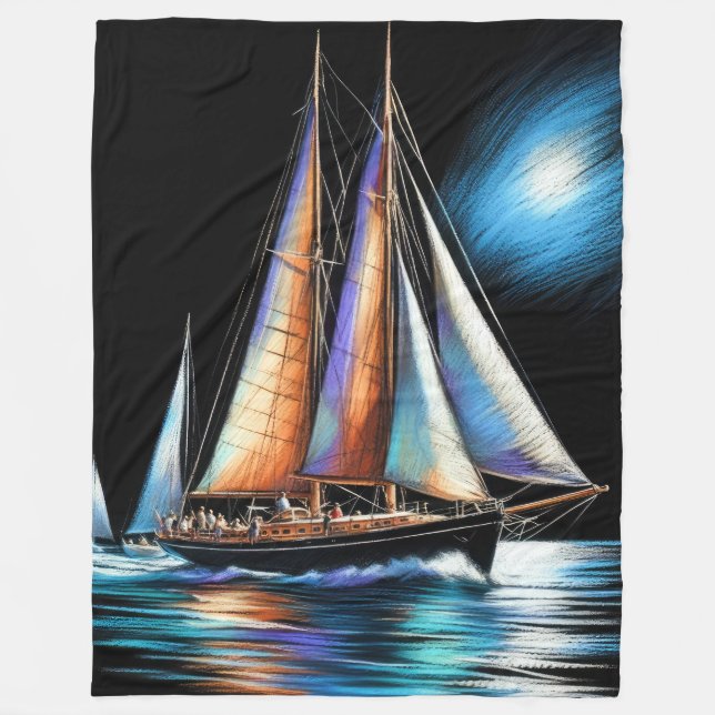 Cobertor De Velo Duro Pastel Drael Sailboat (Frente)
