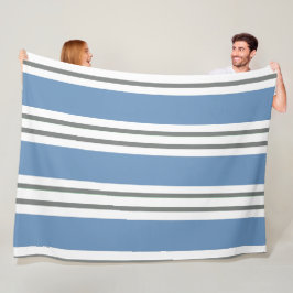 Cobertor De Velo Dusty Blue and White Coastal Stripes