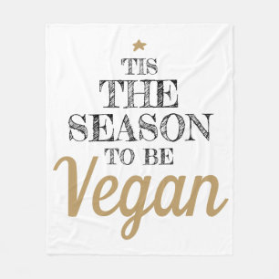 Cobertor De Velo 'É a época de Vegan preto e dourado