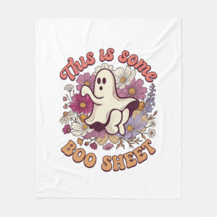 Cobertor De Velo É Alguma Folha de Boo Fantasma Flores Retro_1