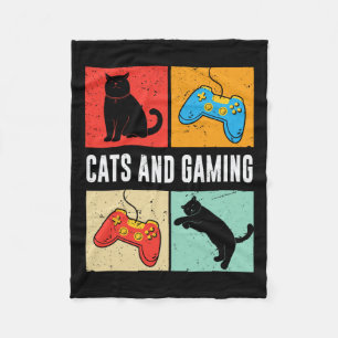 Cobertor De Velo E Jogos Para O Gamer Amante De Gatos Vídeo Game Pl