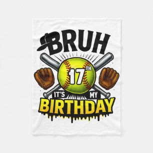 Cobertor De Velo É Meu 17º Aniversário Softbol Meninos 17 Anos de I