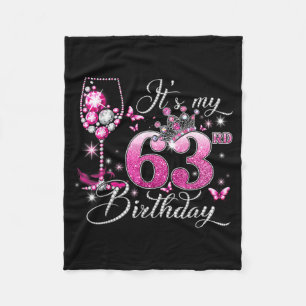 Cobertor De Velo É Meu 63º Aniversário Rosa 63 Anos Aniversário