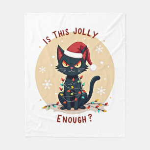 Cobertor De Velo É Natal de Gato Preto Engraçado o Suficiente Alegr