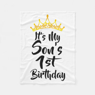 Cobertor De Velo É o 1º Aniversário do Meu Filho Coroa Feliz 1 Anos
