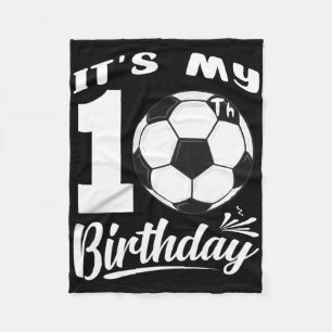 Cobertor De Velo É o Meu 10º Aniversário Jogador de Futebol 10 Aniv