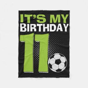 Cobertor De Velo É o meu 11º aniversário menino futebol 11 anos de