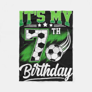 Cobertor De Velo É o meu 7º aniversário menino futebol Ll 7 anos de
